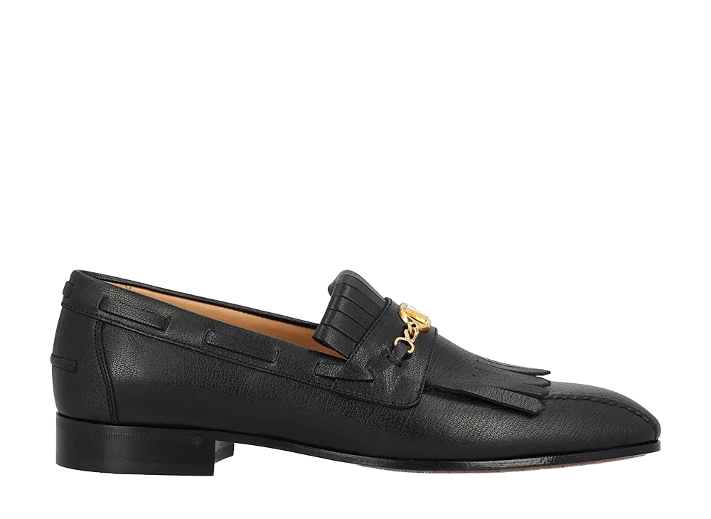 Valentino Garavani Black Leather Vlogo Signature Loafers "Black"