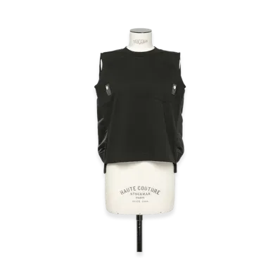 sacai Nylon Twill Mix Cotton Jersey Tank Top "Black"