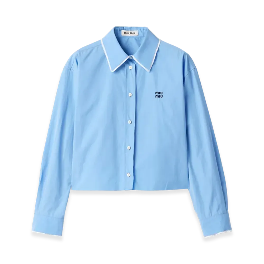 MIU MIU Women's Poplin Shirt "Sapphire Blue"