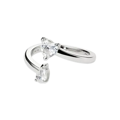 GOD ONLY KNOWS Tear Heart Ring "Silver"