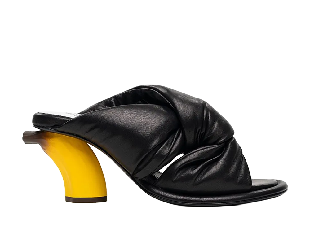 メゾンミハラヤスヒロ ウィメンズ バナナ ヒール パファー サンダル "ブラック"