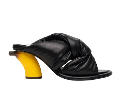 Maison MIHARA YASUHIRO Women's Banana Heel Puffer Sandals "Black"