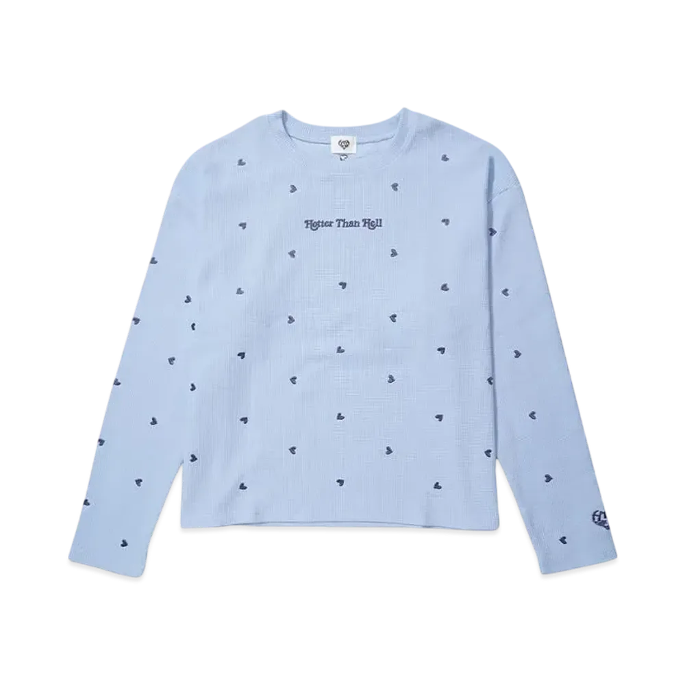 HTH Random Heart Waffle Long Tee "BLUE"