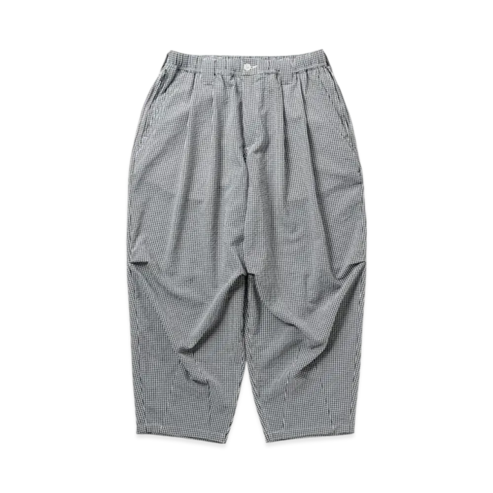 TIGHTBOOTH Seersucker Balloon Pants "B/W Gingham"