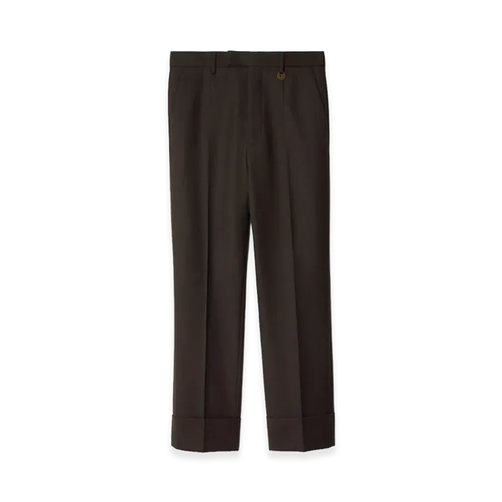 Burberry Wool Tailored Trousers "Soot Brown"