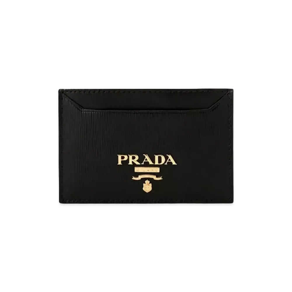 PRADA Vitello Move Saffiano Leather Card Holder "Black"