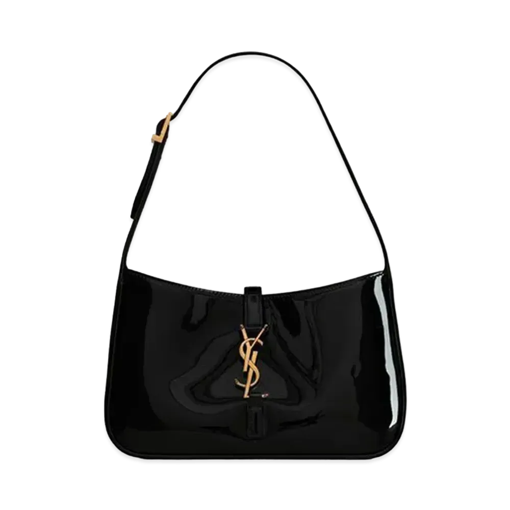 Saint Laurent Le 5 A 7 Hobo Bag In Patent Leather "Black"