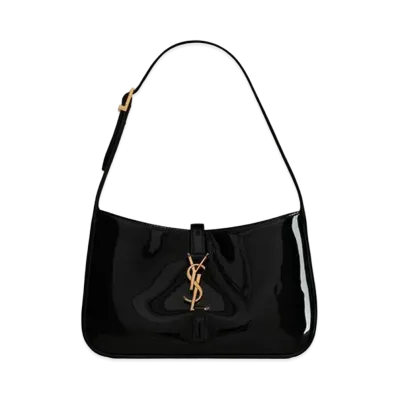 Saint Laurent Le 5 A 7 Hobo Bag In Patent Leather "Black"
