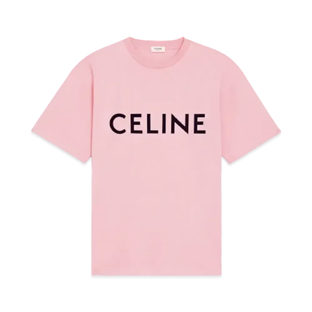 セリーヌ メンズ セリーヌ ルーズ Tシャツ / コットンジャージー "ヴィンテージピンク/ブラック" 2X681671Q.25PX