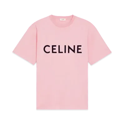 CELINE Men's Celine Loose T-shirt In Cotton Jersey "Vintage Pink/Black"