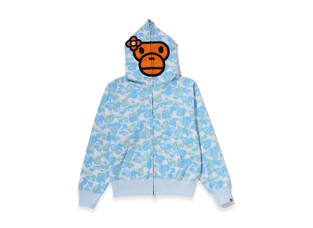 A BATHING APE Women's Baby Lisa ABC Camo Full Zip Hoodie "Sax"