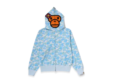 A BATHING APE Women's Baby Lisa ABC Camo Full Zip Hoodie "Sax"