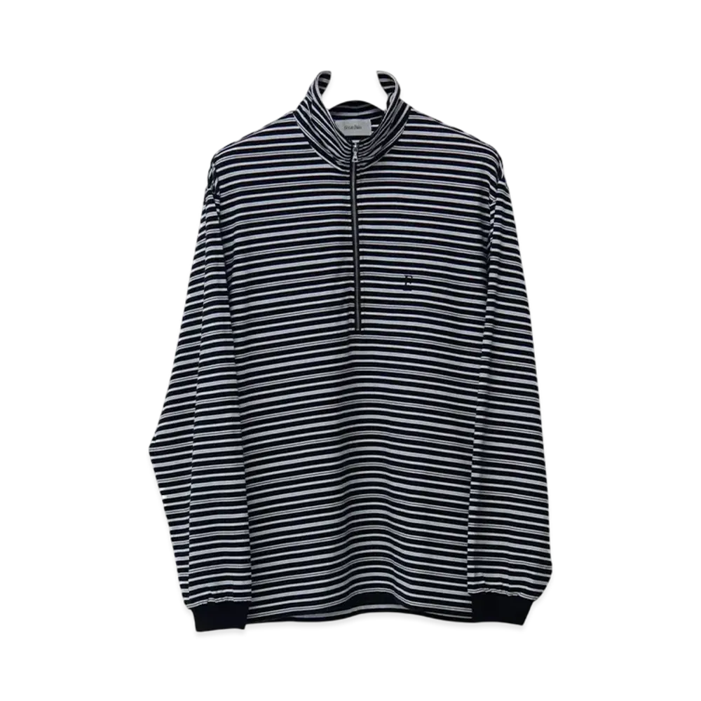 Ernie Palo Half zip Boder L/S Tee "Black"