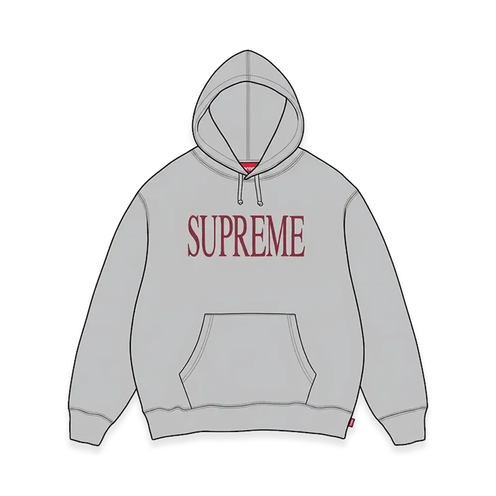 Supreme Capital Hooded Sweatshirt "Heather Grey"