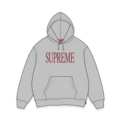 Supreme Capital Hooded Sweatshirt "Heather Grey"