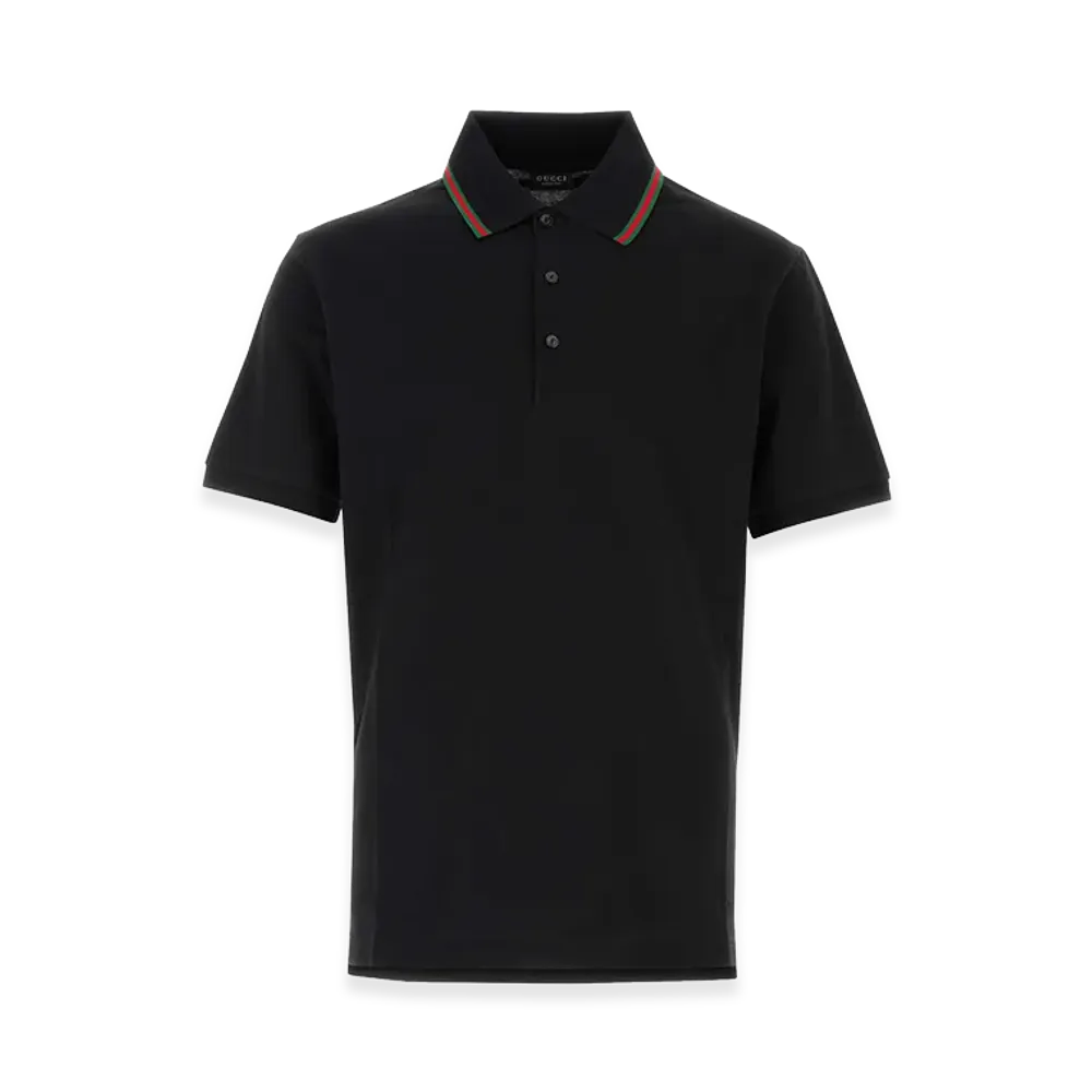GUCCI Piquet Polo Shirt "Black"