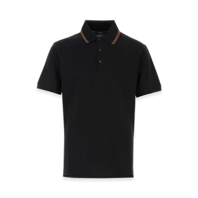 GUCCI Piquet Polo Shirt "Black"