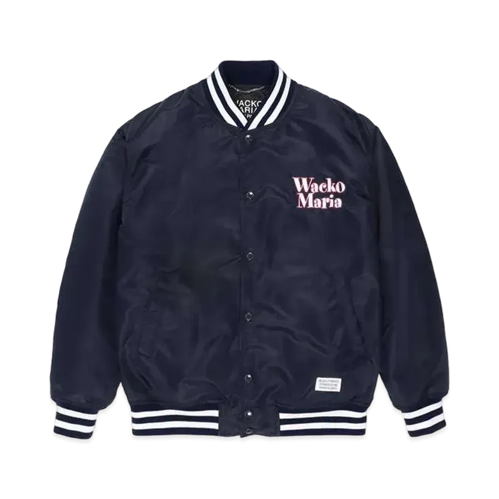 WACKO MARIA Nylon Varsity Jacket "Navy"