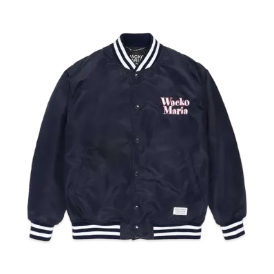 WACKO MARIA Nylon Varsity Jacket "Navy"