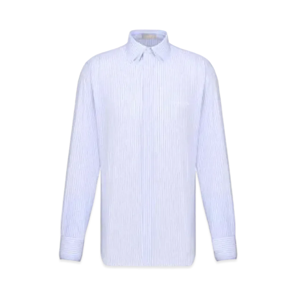 Dior Christian Dior Couture Shirt Cotton Poplin with Stripes "White/Blue"