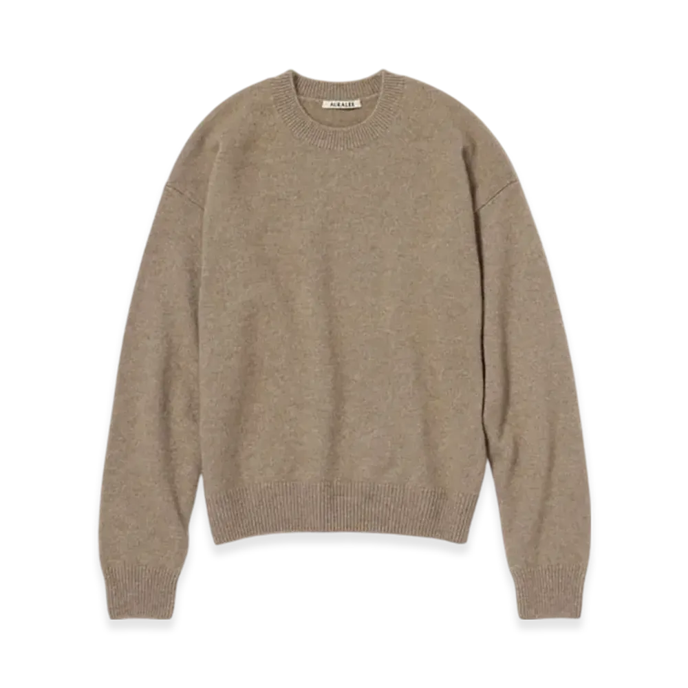 AURALEE Baby Cashmere Knit P/O "Natural Brown"