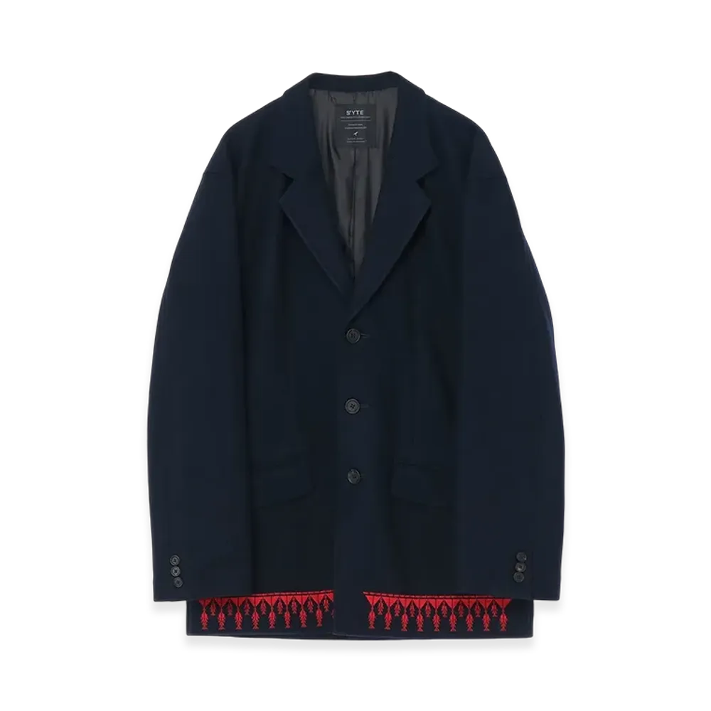 S'YTE Compressed Jersey Ethnic Embroidered Jacket "Navy"