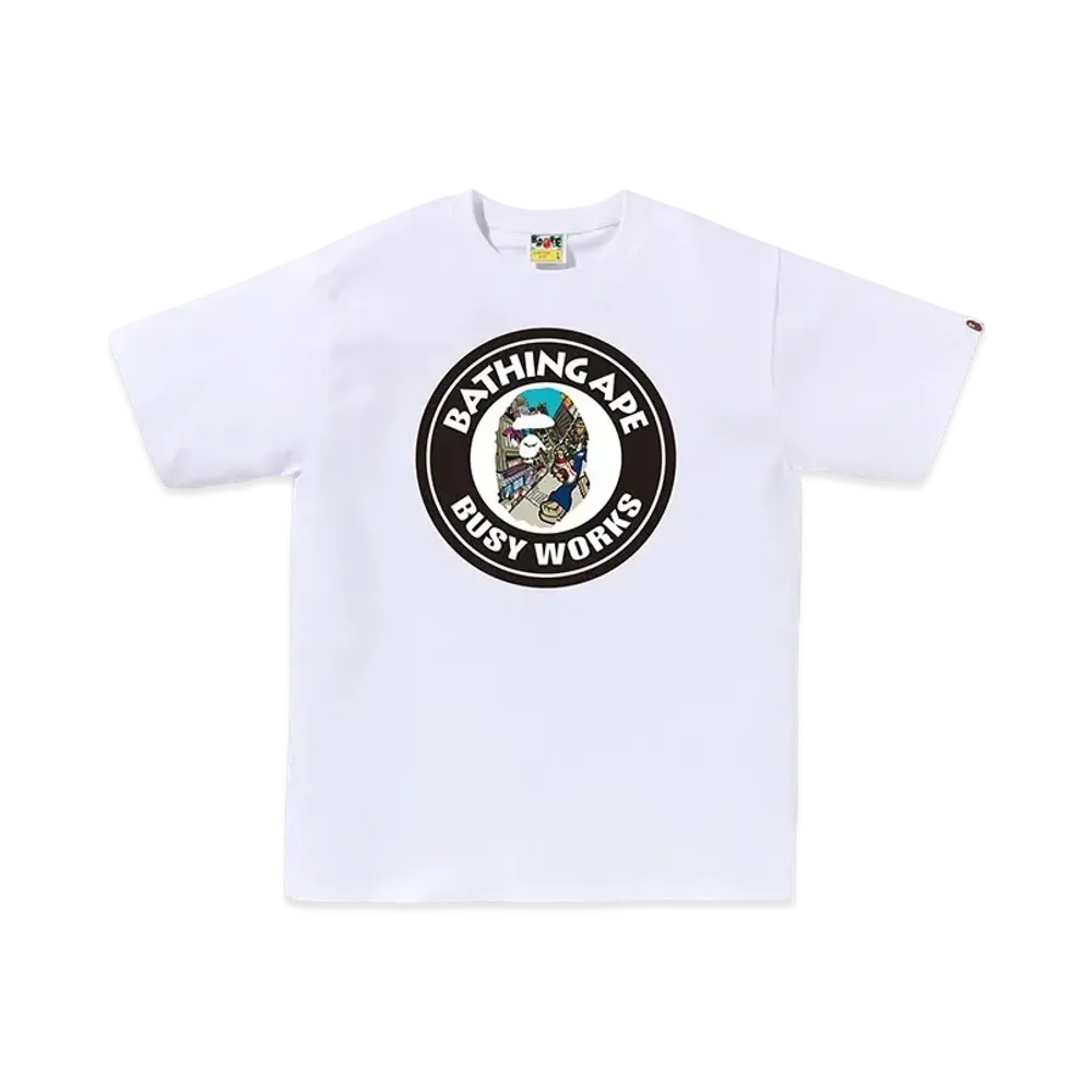 A BATHING APE Comic Art Busy Works Tee "White"