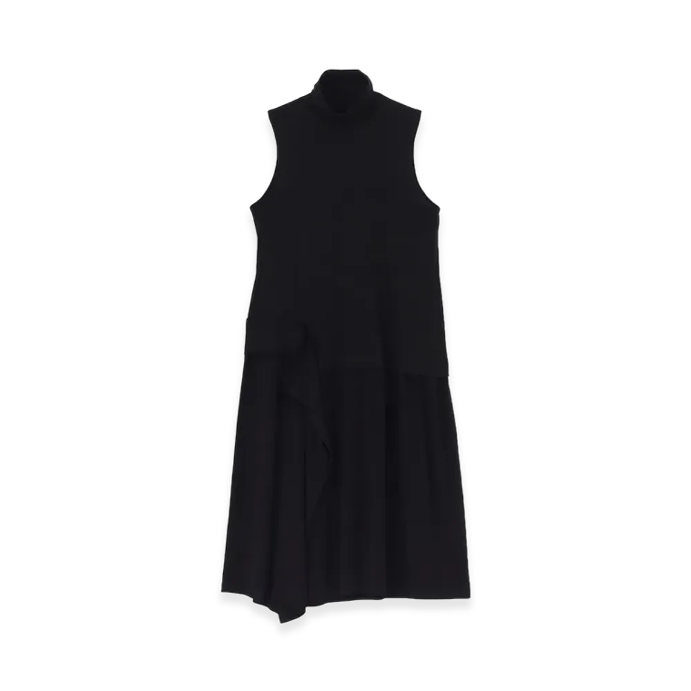Ground Y Ultima Jersey + Crepe De Chine Docking Cloth Long Dress "Black"