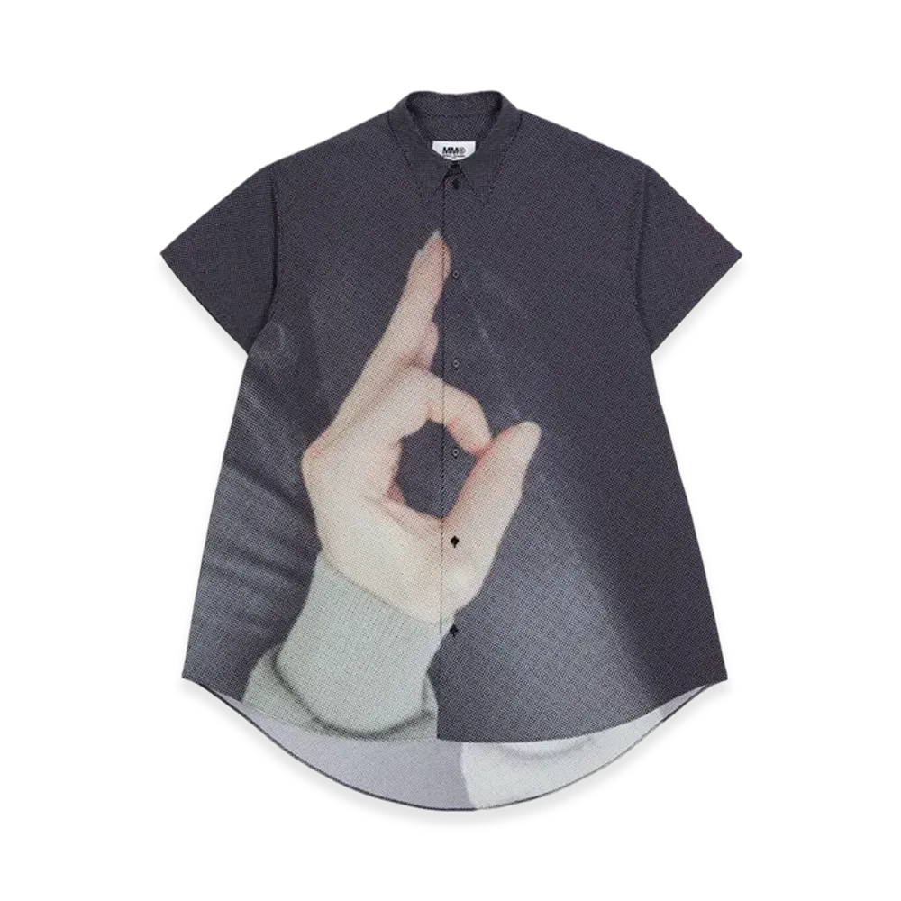 MM6 Maison Margiela Women's Hand Sign Shirt Dress "Black"