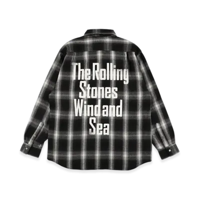 WIND AND SEA x The Rolling Stones Plaid Shirt "Black"