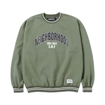 NEIGHBORHOOD College Sweat Shirt LS "Olive Drab"