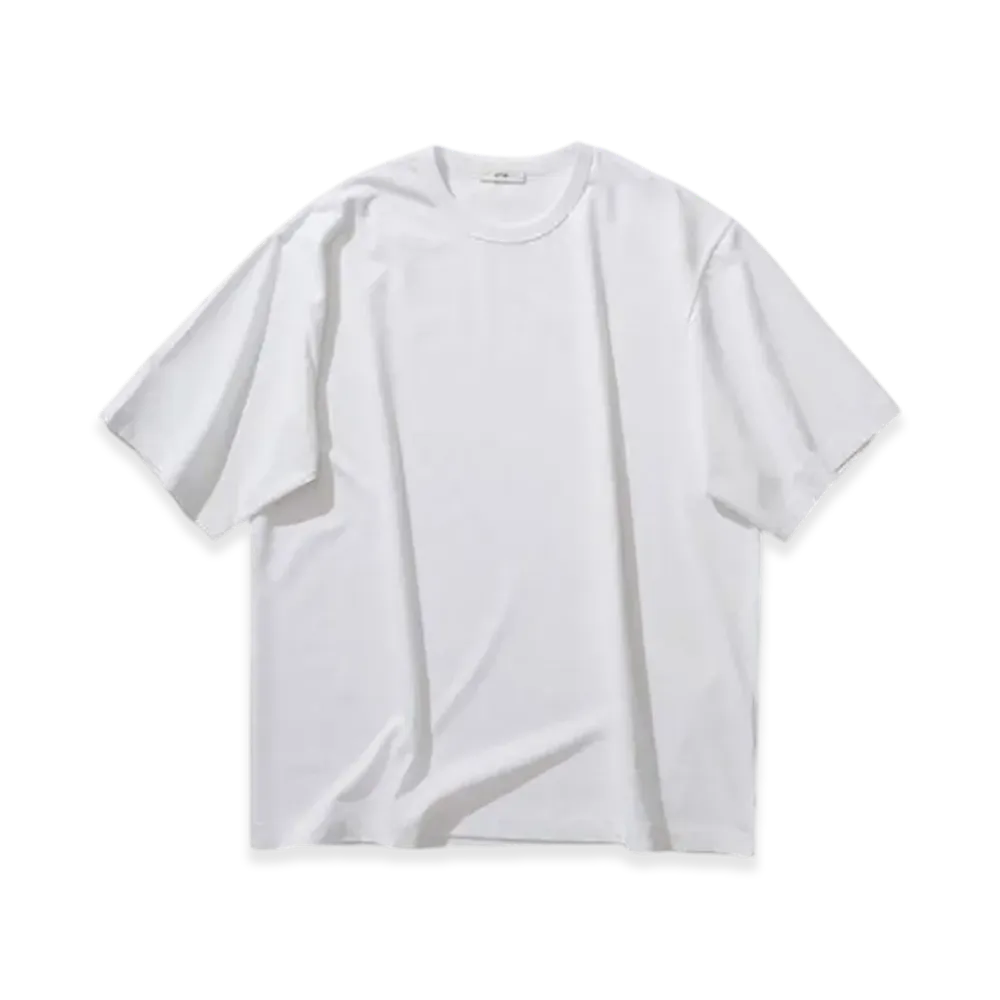 ATON Dry Cotton Jersey Crewneck T-Shirt "White"