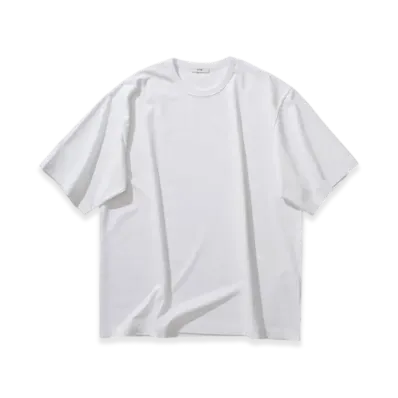 ATON Dry Cotton Jersey Crewneck T-Shirt "White"