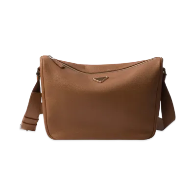 PRADA Leather Shoulder Bag "Cognac"