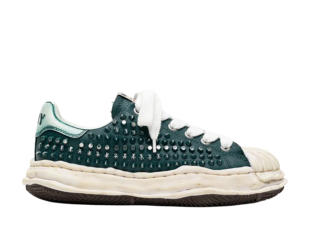 Maison MIHARA YASUHIRO BLAKEY OG Sole Studded Canvas Low-top Sneakers "Green"