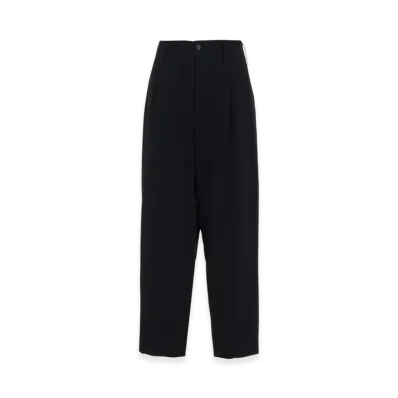 S'YTE Washer Wool Gabardine 2-Tuck Wide Pants "Black"