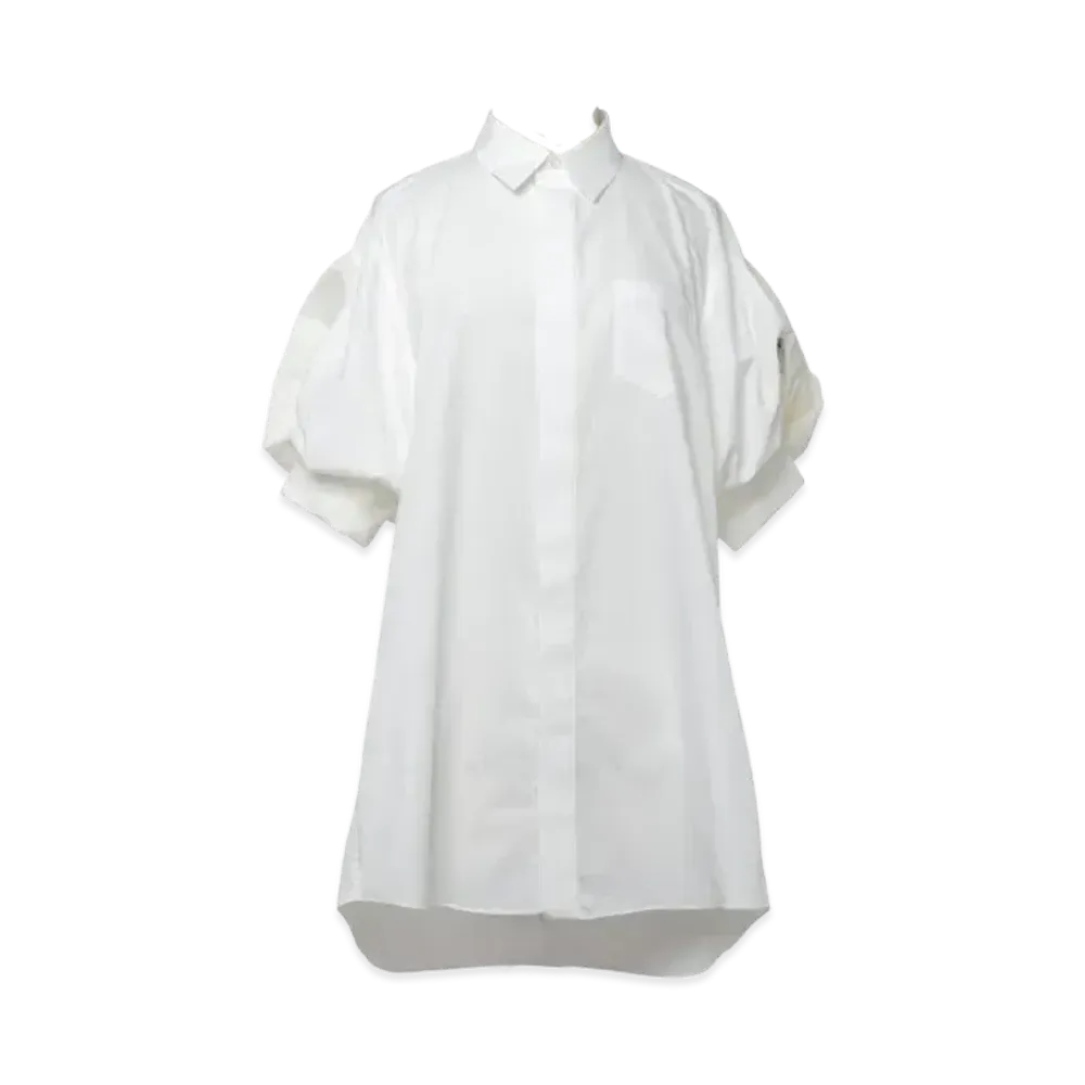 sacai Cotton Poplin x Nylon Twill Dress "Off White"