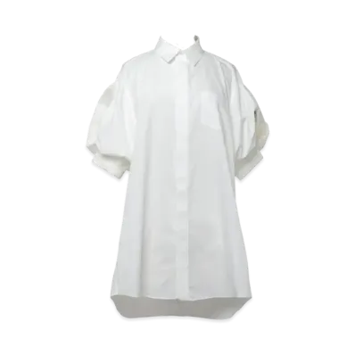 sacai Cotton Poplin x Nylon Twill Dress "Off White"