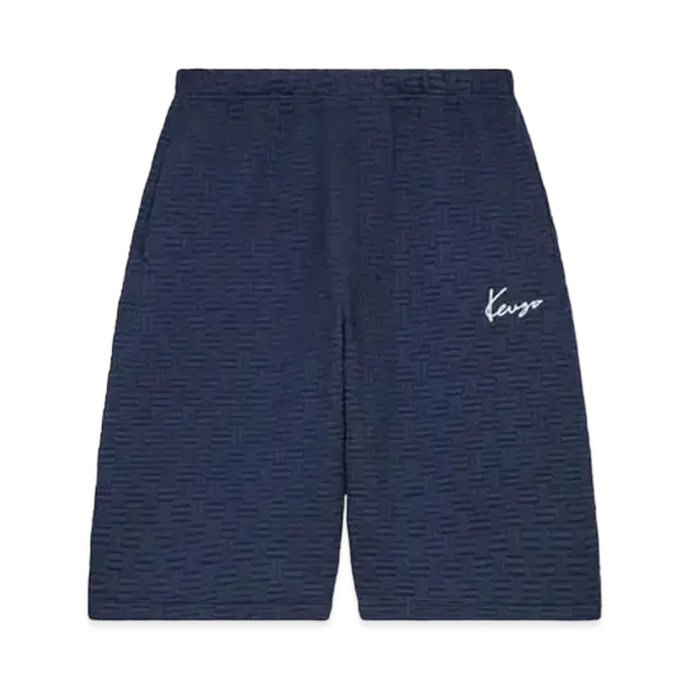 KENZO 'WEAVE' Embroidery Oversize Short Pants "Blue Black"