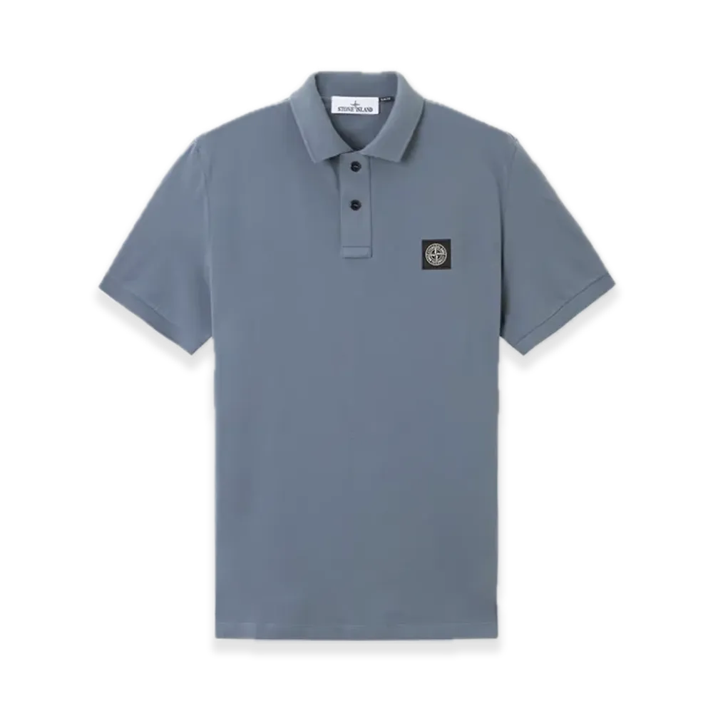 Stone Island 22002SC Organic Cotton Elastane Pique "Avio Blue"