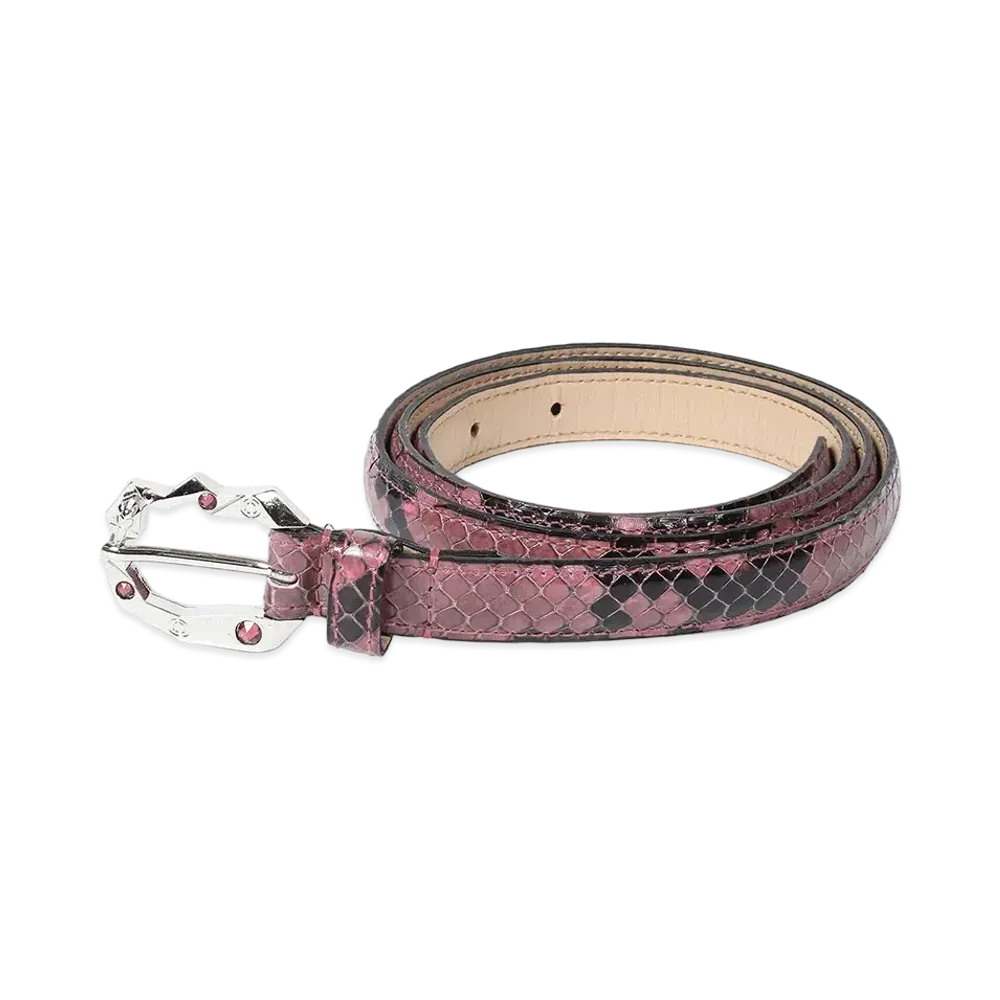 WACKO MARIA x WOLF'S HEAD / Python Leather Belt "Pink"