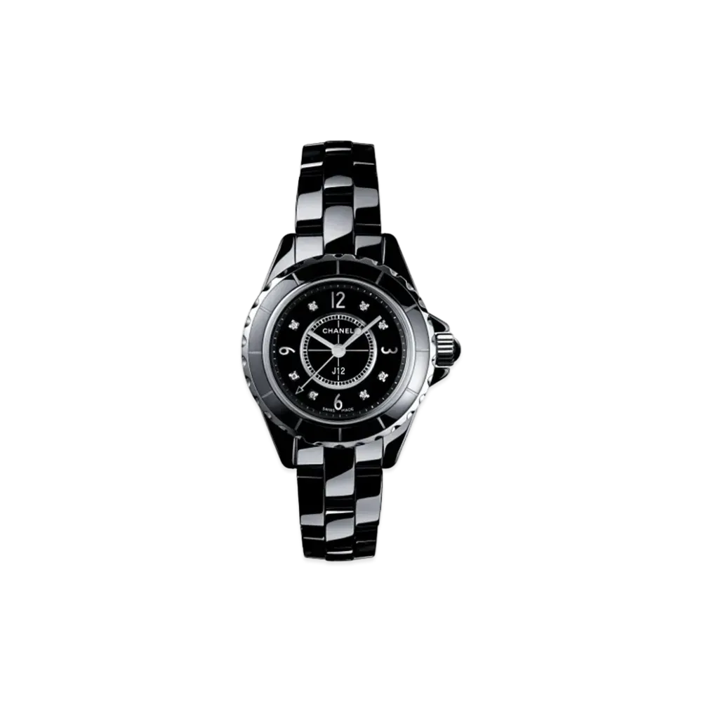 CHANEL J12 Ceramic 29mm 8P Diamond "Black"