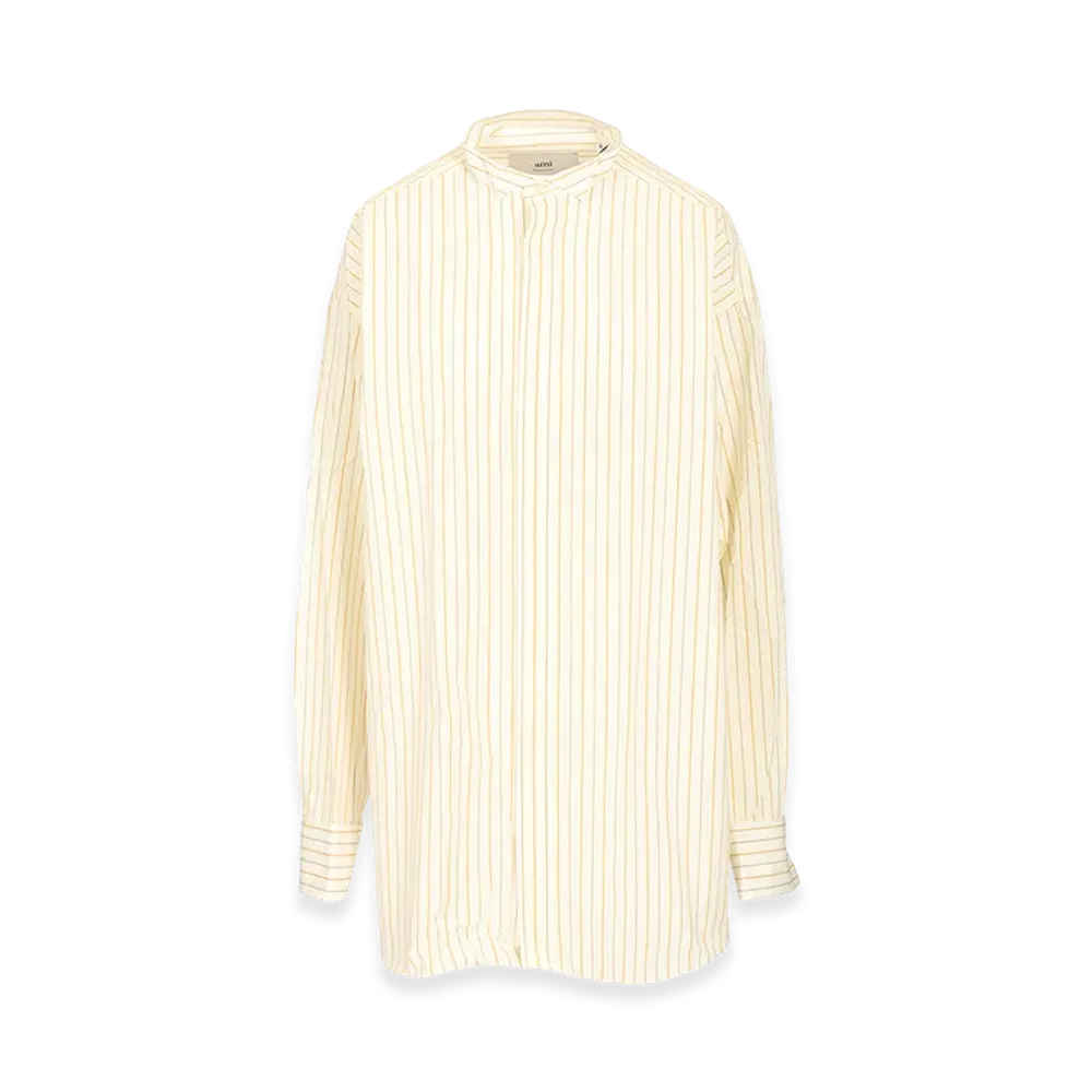 AMI PARIS Women's Oversized Striped Shirt "White"