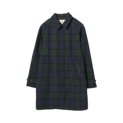 BEAMS Bal Collar Coat Harris Tweed "BlackWatch"