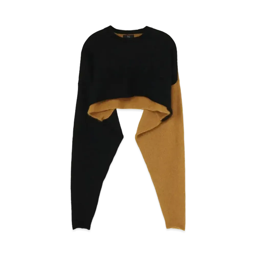 Yohji Yamamoto Y's WOOL MOHAIR PLAIN STITCH COLOR COMBI PULLOVER "Yellow"