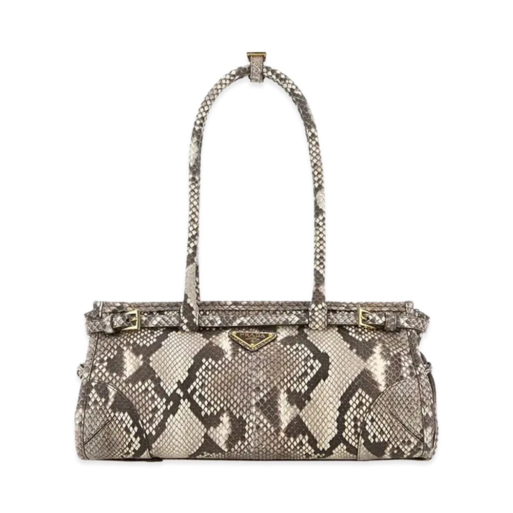 PRADA Women's Printed Leather Medium Bonnie Shoulder Bag "Animal Print"