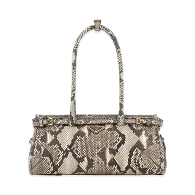 PRADA Women's Printed Leather Medium Bonnie Shoulder Bag "Animal Print"