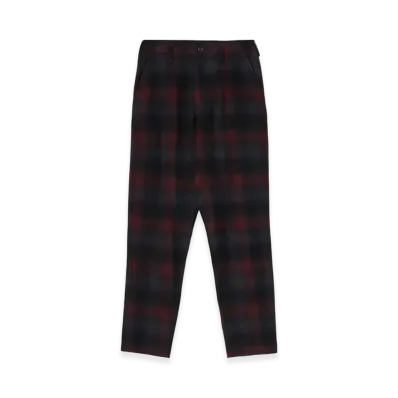 Yohji Yamamoto Grey Ombre Plaid Basic Pants B "Red"