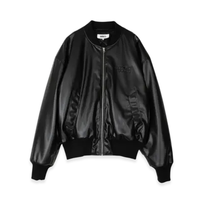 MM6 Maison Margiela Kaban Leather Bomber Jacket "Black"