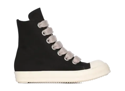 Rick Owens DRKSHDW SS26 Jumbolace Sneaks 13oz Overdyed Denim "Black/Milk"